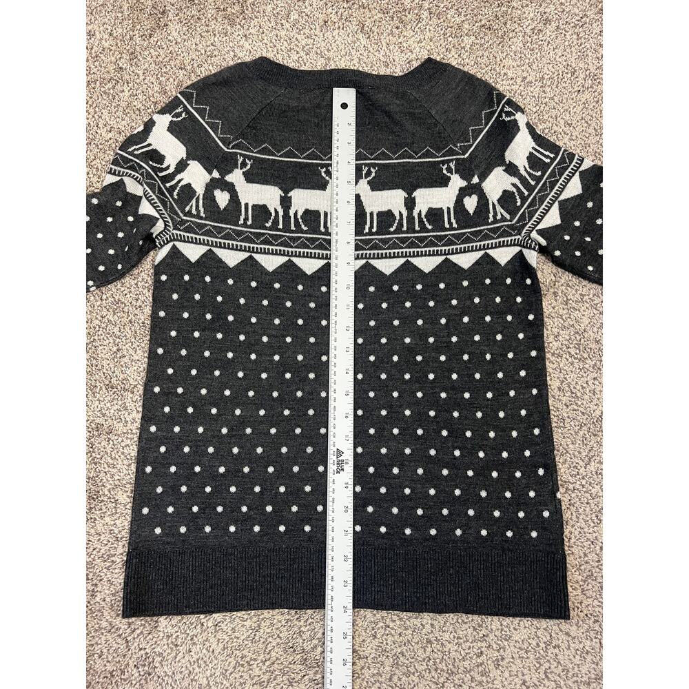 Loft Womens M Wool Holiday Christmas Cottagecore Fair Isle Reindeer Sweater Top - Picture 9 of 9
